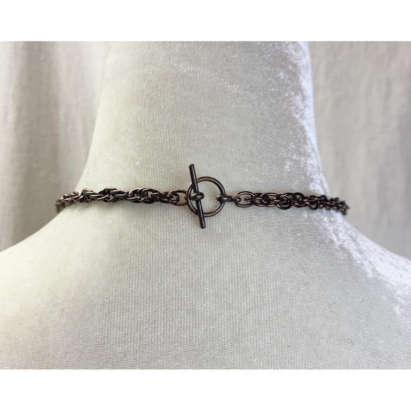 Filigree Purse Pendant necklace darkened copper finish, opens, handle moves - Picture 3 of 7